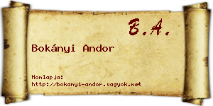 Bokányi Andor névjegykártya